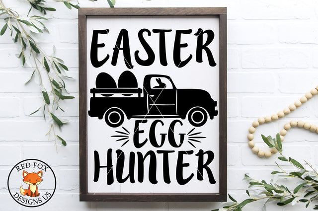 Easter Egg Hunter with Vintage Truck SVG | Easter Files | SVG PNG DXF Cut Files SVG RedFoxDesignsUS 
