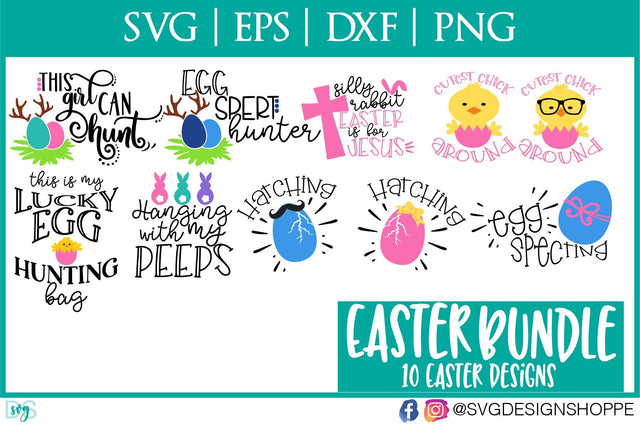 Easter Egg Hunting Cut File Bundle SVG SVG Design Shoppe