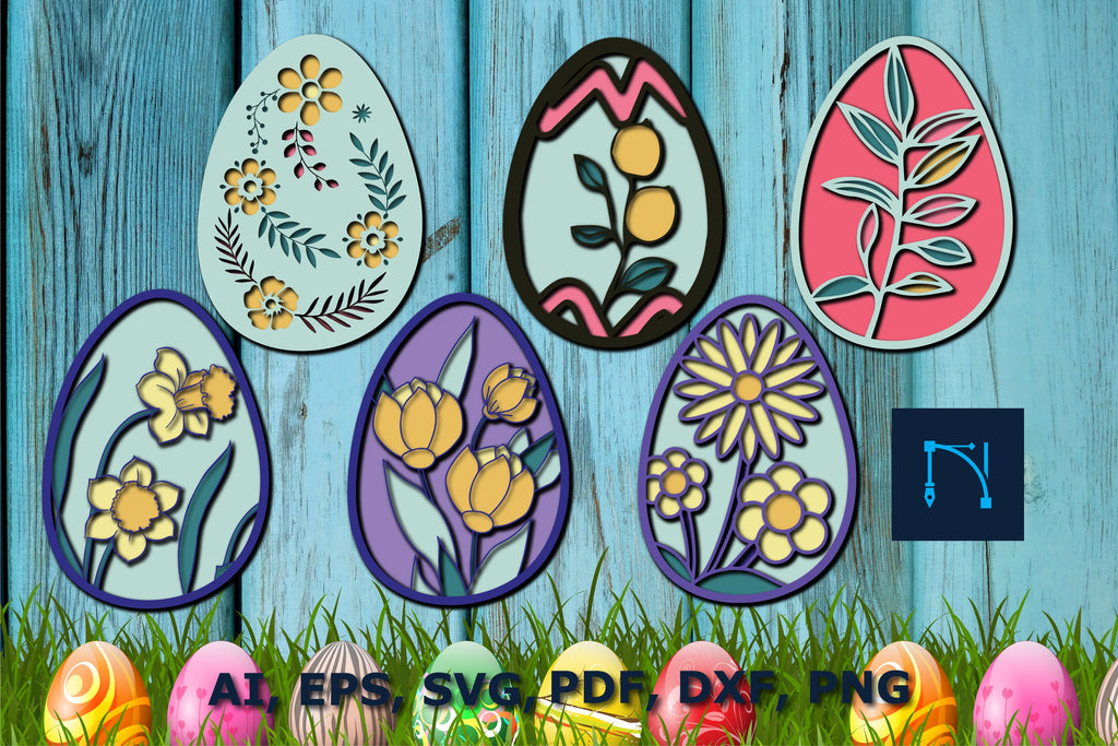 Easter egg layer SVG cut file bundle for decor - So Fontsy