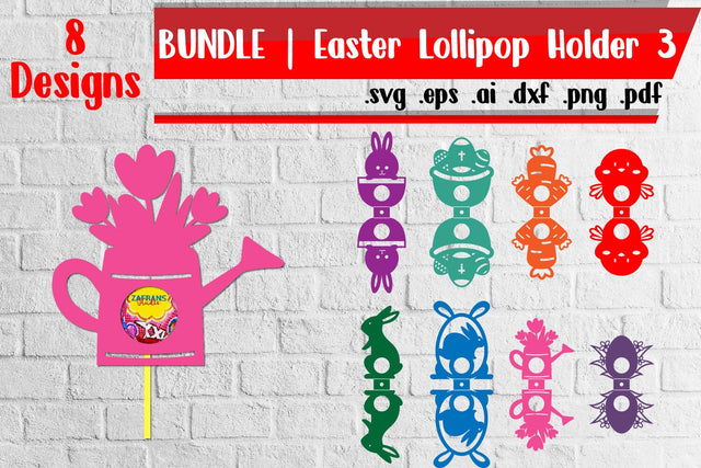 Easter Egg Lollipop Holders 3 - svg dxf eps ai png pdf 3D Paper zafrans studio 