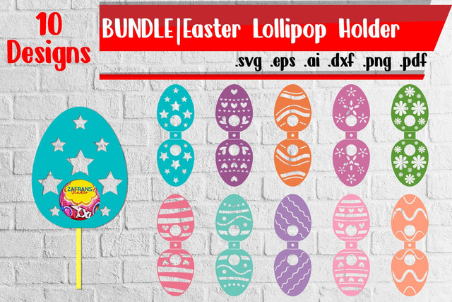 Easter Egg Lollipop Holders - svg dxf eps ai png pdf SVG zafrans studio 