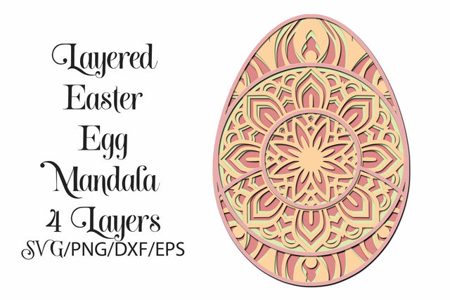 Easter Egg Mandala 3D Layered SVG file SVG Digital Honeybee 