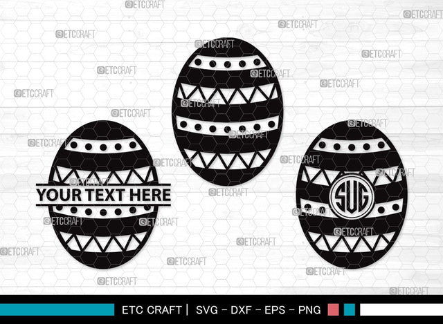 Easter Egg Monogram SVG | Easter Eggs Svg | Easter Svg | Egg Hunt Svg | Easter Egg Clipart SVG ETC Craft 