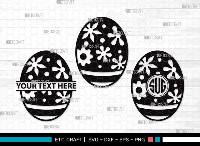 Easter Egg Monogram SVG | Easter Eggs Svg | Easter Svg | Egg Hunt Svg | Easter Egg Clipart SVG ETC Craft 