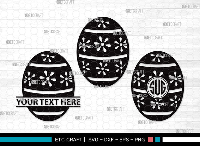 Easter Egg Monogram SVG | Easter Eggs Svg | Easter Svg | Egg Hunt Svg | Easter Egg Clipart SVG ETC Craft 