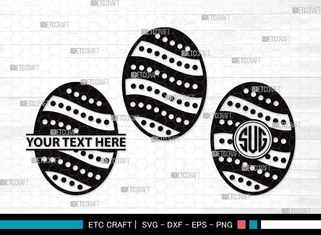Easter Egg Monogram SVG | Easter Eggs Svg | Easter Svg | Egg Hunt Svg | Easter Egg Clipart SVG ETC Craft 