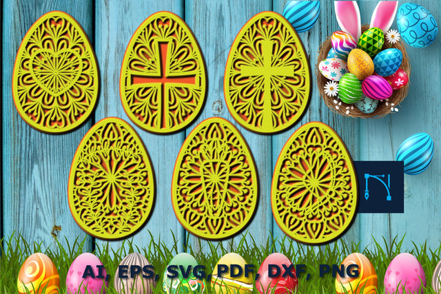 Easter egg multi-layer SVG cut bundle file for decor SVG MD JOYNAL ABDIN 