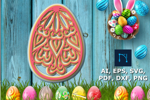 Easter egg multi-layer SVG cut file for decor SVG MD JOYNAL ABDIN 