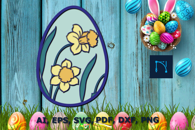 Easter egg multi-layer SVG cut file for decor SVG MD JOYNAL ABDIN 
