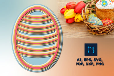 Easter egg multi-layer SVG cut file for decor SVG MD JOYNAL ABDIN 