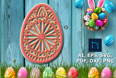 Easter egg multi-layer SVG cut file for decor SVG MD JOYNAL ABDIN 