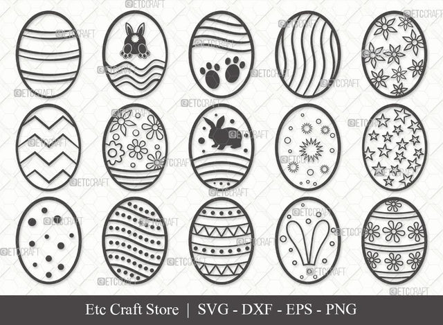 Easter Egg Outline SVG Cut File | Easter Eggs Svg | Easter Svg | Egg Hunt Svg | Bundle SVG ETC Craft 