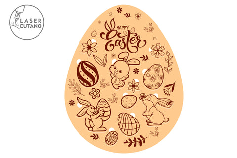 EASTER EGG Puzzle SET OF 3 Laser Cut Files, Easter Kids Designs, Multilayer Laser Cut Files, Mandala, Round Sign SVG, 3D Designs, Mini Design Bundles SVG LaserCutano 