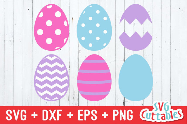 Easter Egg Set of 6 SVG Svg Cuttables 