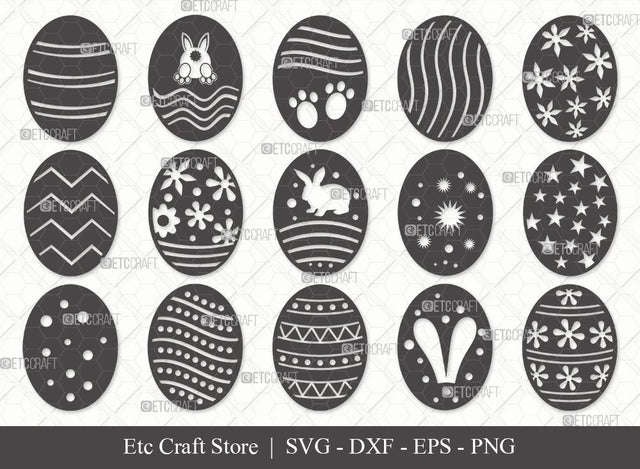 Easter Egg Silhouette SVG Cut File | Easter Eggs Svg | Easter Svg | Egg Hunt Svg | Bundle SVG ETC Craft 
