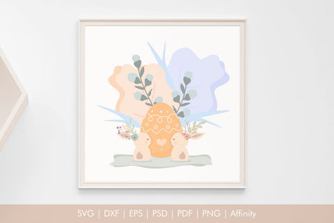 Easter Egg Spring Bunny SVG Rabbit Illustration SVG Arts By Naty 