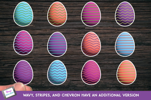 Easter Egg Sticker Bundle - 32 Printable Easter Egg Designs SVG Stacy's Digital Designs 