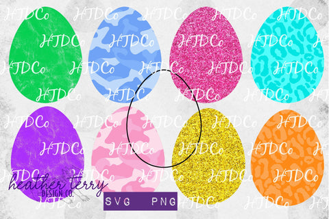 Easter egg sublimation bundle, Easter egg svg bundle, glitter egg, Happy Easter, distressed egg, leopard egg svg, camo egg svg Sublimation Heather Terry Design Co. 