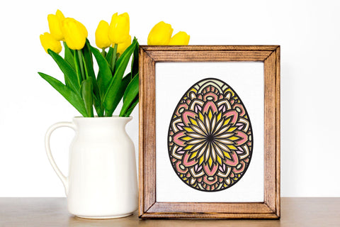 Easter Egg SVG, 3D Layered Mandala SVG. 3D Paper Elinorka 