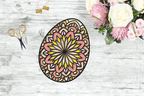 Easter Egg SVG, 3D Layered Mandala SVG. 3D Paper Elinorka 