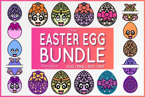 Easter Egg SVG Bundle | Mandala Easter Egg SVG Cut File SVG Emma Dawn Designs 