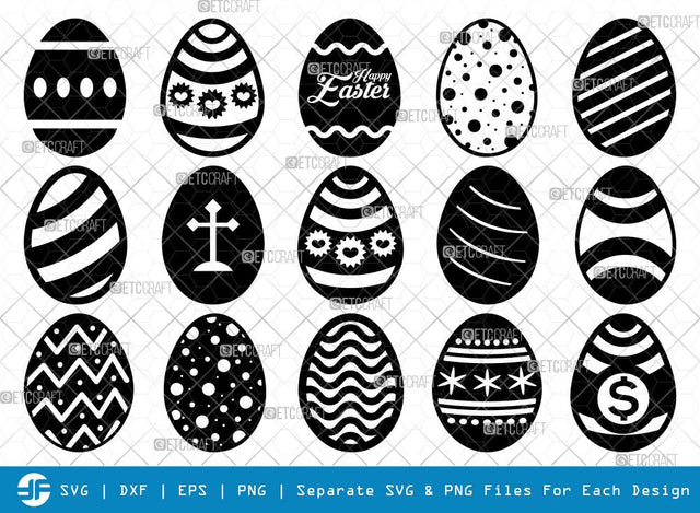 Easter Egg SVG Cut Files | Easter Eggs Silhouette | Egg Hunt Svg | Happy Easter Svg | Easter Egg Bundle SVG ETC Craft 