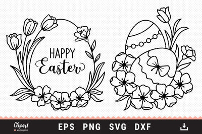 Easter egg SVG, Happy Easter SVG, DXF, Cricut, Silhouette SVG ClipartMuchLove 