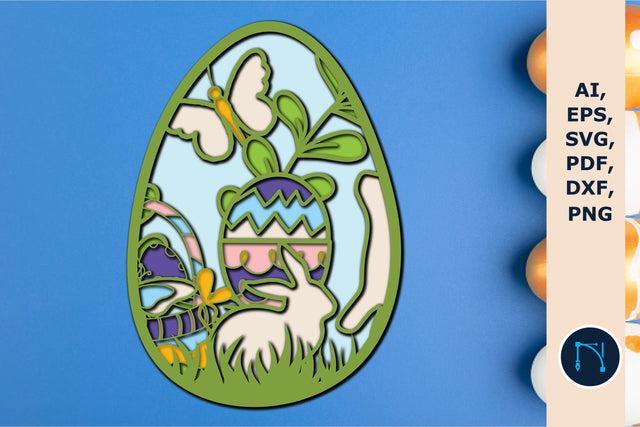 Easter egg SVG,3D layer egg, Flower egg SVG MD JOYNAL ABDIN 