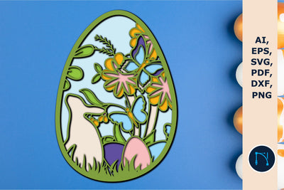 Easter egg SVG,3D layer egg, Flower egg SVG MD JOYNAL ABDIN 