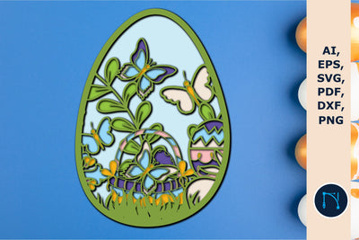 Easter egg SVG,3D layer egg, Flower egg SVG MD JOYNAL ABDIN 
