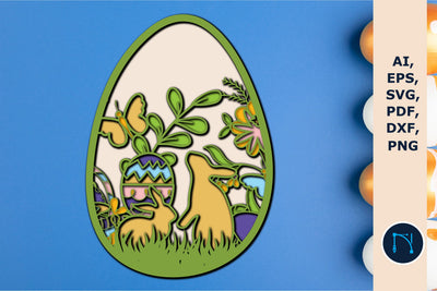 Easter egg SVG,3D layer egg, Flower egg SVG MD JOYNAL ABDIN 