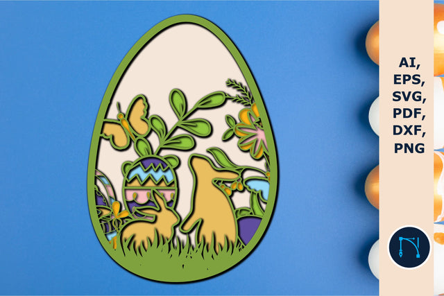 Easter egg SVG,3D layer egg, Flower egg SVG MD JOYNAL ABDIN 