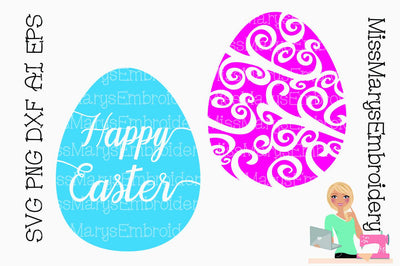 Easter Egg Swirls SVG MissMarysEmbroidery 
