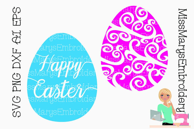 Easter Egg Swirls SVG MissMarysEmbroidery 