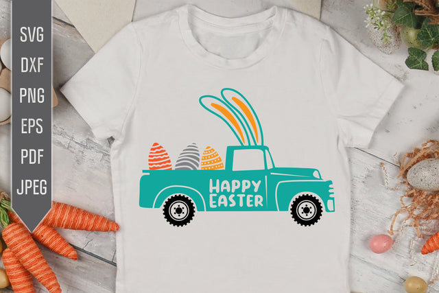 Easter Egg Truck With Bunny Ears Svg. Minty Easter Old Truck Svg. Easter Vintage Truck Svg. Happy Easter Svg. Kids Easter Shirt. Cricut, Silhouette, dxf SVG Mint And Beer Creations 