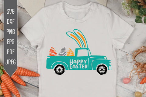 Easter Egg Truck With Bunny Ears Svg. Minty Easter Old Truck Svg. Easter Vintage Truck Svg. Happy Easter Svg. Kids Easter Shirt. Cricut, Silhouette, dxf SVG Mint And Beer Creations 
