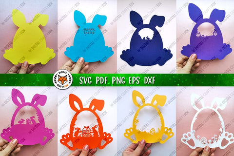 Easter Egg with Bunny Ears |3D Easter Paper Cut SVG 3D Paper Digital Craftyfox 