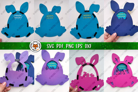 Easter Egg with Bunny Ears |3D Easter Paper Cut SVG 3D Paper Digital Craftyfox 