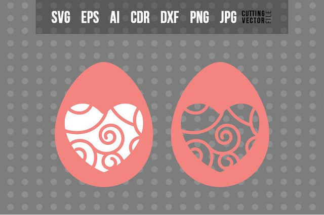 Easter Egg with Heart shaped Decoration SVG VectorSVGdesign 