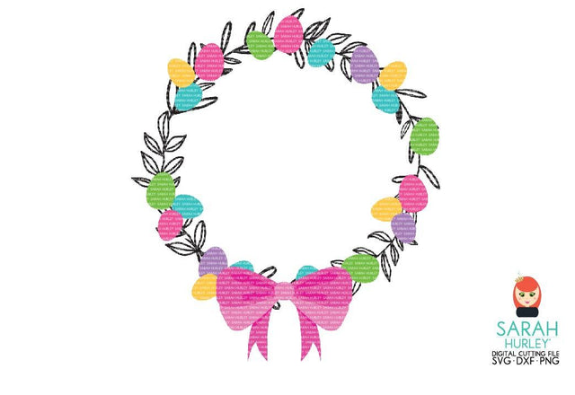 Easter Egg Wreath SVG Sarah Hurley 