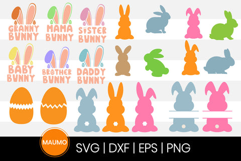 Easter Eggs and Bunnies Family Set SVG Maumo Designs 