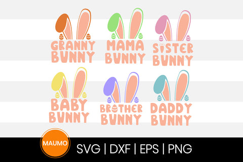 Easter Eggs and Bunnies Family Set SVG Maumo Designs 