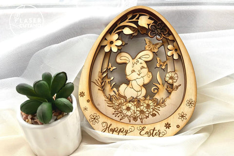 EASTER Eggs Bundle, Easter Rabbits for Holiday, Multilayer Laser Cut Files, Mandala, Round Sign SVG, 3D Designs, Mini Design Bundles SVG LaserCutano 