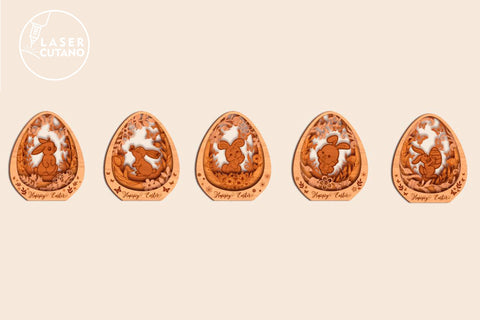 EASTER Eggs Bundle, Easter Rabbits for Holiday, Multilayer Laser Cut Files, Mandala, Round Sign SVG, 3D Designs, Mini Design Bundles SVG LaserCutano 