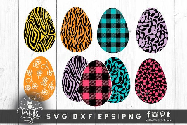Easter Eggs clipart cut files SVG TheBlackCatPrints 