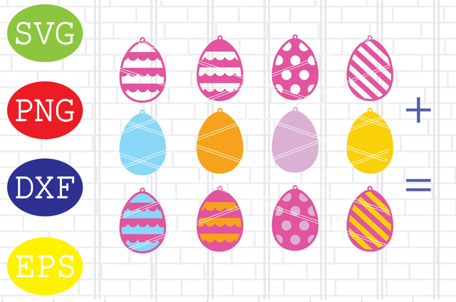Easter Eggs Earrings Svg, Easter Bunny Svg, Happy Easter Svg, Png, Eps, Dxf Files SVG DigitalSvgFiles 