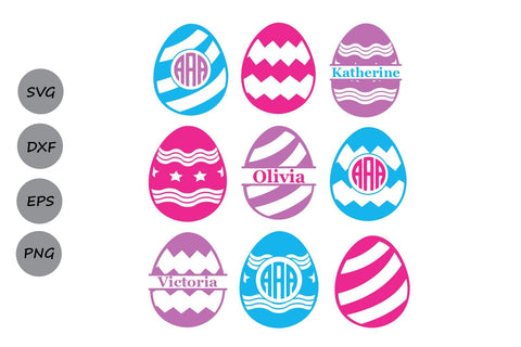 Easter Eggs Monogram| Easter SVG Cut Files SVG CosmosFineArt 