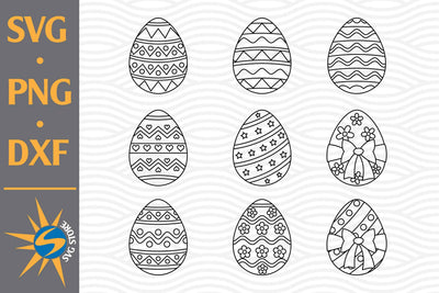 Easter Eggs Outline SVG, PNG, DXF Digital Files Include SVG SVGStoreShop 