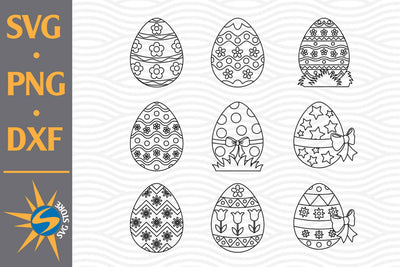 Easter Eggs Outline SVG, PNG, DXF Digital Files Include SVG SVGStoreShop 