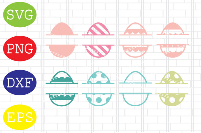 Easter Eggs Split Name Frame Svg, Easter Bunny Svg, Happy Easter Svg, Png, Eps, Dxf Files SVG DigitalSvgFiles 